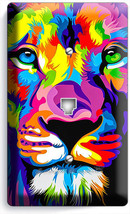 Colorful African Lion Abstract Art Phone Telephone Wall Plate Covers Room Decor - £9.61 GBP