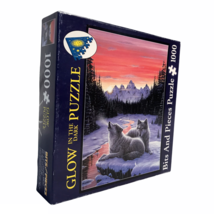 Glow In The Dark Winters Dawn Wolf Puzzle By Bits and Pieces 1000 Piece ... - $9.18