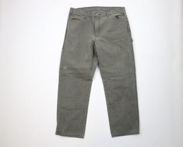 Vintage Dickies Mens 36x30 Distressed Spell Out Wide Leg Canvas Pants Green - £46.67 GBP