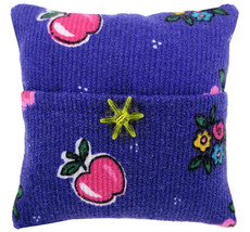 Tooth Fairy Pillow, Purple, Bear &amp; Flower Print Fabric, Yellow Flower Bead Trim  - £3.95 GBP