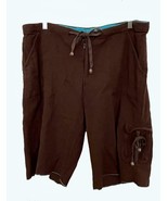 Ladies Crepe Capris, Cargo Pocket, Knee Length, Drawstrings, Brown, XL, ... - $23.31