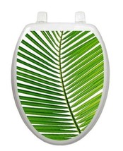 Toilet Tattoos® Bathroom Palm Frond Lid Decor Vinyl Removable Green Reusable - £17.58 GBP