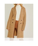  New Love Tree Two Tone Cardigan Sweater Large Open Button Detail Collar... - $34.43 CAD
