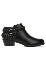 LifeStride Womens Adriana SlipOn Memory Foam Almond Toe Booties Shoes Black 8.5M - £47.58 GBP