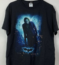 Vintage Batman T Shirt Dark Knight Joker Movie Promo Tee Heath Ledger Large - £47.84 GBP