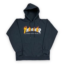 Vtg Thrasher Skateboard Magazine Pullover Hoodie Sweatshirt S Streetwear Flame - £18.91 GBP