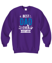 Dad Fishing Sweatshirt Best Dad - Fishing Purple-SS - £20.32 GBP