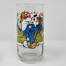 Harmony Smurf Vintage Beverage Glass 16 Oz Peyo 1983 Wallace Berrie &amp; Co - £7.73 GBP