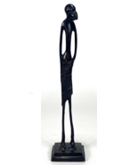 Tribal African Man Figure-Tall Slender-11.5&quot; Iron Statue - £15.37 GBP