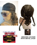 HAV-A-HANK DANNA LEATHER DO RAG BIKER SKULL&amp;CROSSBONE FITTED BANDANA MET... - €20,99 EUR