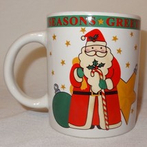 Santa Claus Ornament Holiday Coffee Mug 12 oz Cup  Christmas Signature Stoneware - £13.93 GBP