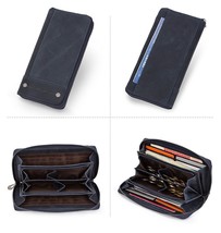 Leather Long Men Wallet Bifold ID Card Holder Clutch Bag Purse Phone Mon... - £47.85 GBP