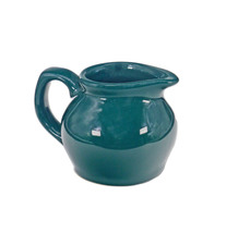 Signature Housewares Carnivale Dark Green stoneware creamer jug made in ... - $48.07