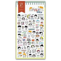CUTE TODAY STICKERS People Daily Activity Clear PVC Sticker Sheet Craft ... - $2.49