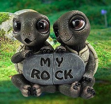Ebros Nautical &#39;My Rock&#39; Loving Romantic Turtle Couple Figurines 2 Parts... - $26.95
