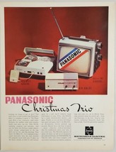 1962? Print Ad Panasonic Christmas Trio Tape Recorder,Clock Radio, Mitey 9U TV - $17.08