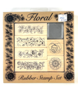 Floral Rubber Stamp Set All Night Media #2401R New 6 Unmounted Flower Bo... - £11.35 GBP