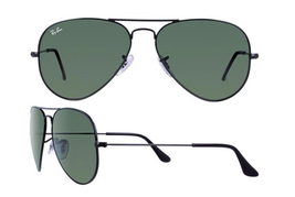 Ray Ban Aviator RB3025 W3235 55mm Sunglasses Black With G-15 Green Lens - $83.90