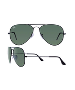 Ray Ban Aviator RB3025 W3235 55mm Sunglasses Black With G-15 Green Lens