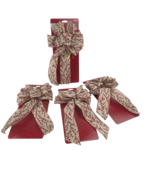 Christmas Bows Set Of 4 Large 7.5&quot;W x 14&quot;H Red Berry Design - $19.80