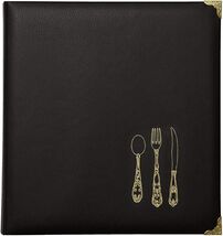 Black Faux Leather Recipe Book 3-Ring Card Pocket Binder 11 W x 11.88" L - $38.61