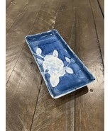 Fitz &amp; Floyd Blue and White Floral Trinket Tray, Camellia Folk Art - $29.69