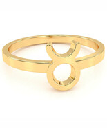 Taurus Zodiac Sign Ring In Solid 14k Yellow Gold - $270.99 CAD