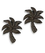 Palm Tree Finials Cambria Matte Brown Set of 2 For Curtain Rods Beach Su... - $43.98