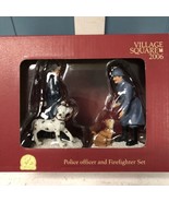 RARE Village Square 1535 Police Officer Firefighter Set Mervyn’s  2006 - $49.49