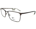 Nike Eyeglasses Frames 4307 212 Brown Rectangular Full Rim 56-18-145 - $83.93