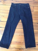 Wrangler Black Dark Denim Mens Classic Straight Leg Jeans Pants 34x30 34 - £23.53 GBP