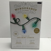Wondershop 50 Mini LED Mulitocolored String Christmas Lights Indoor Outdoor 15&#39;7 - £11.98 GBP