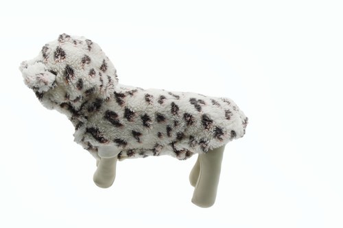 Dog Hoodies Grayson Pup Leopard Short Sleeve Sherpa Dog Hoodie Light Bei... - $10.88