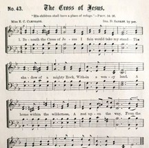 1883 Gospel Hymn Cross Of Jesus Sheet Music Victorian Religious Church A... - $14.99