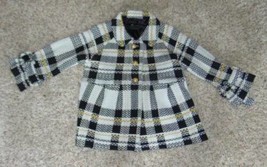 Womens Jacket Dialogue Black White Plaid Button Front Lined Wool Blend-sz S - £17.78 GBP