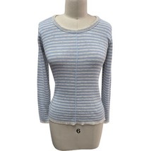 Vintage 70s Garland Blue/Gray Knit STriped Top Center Seam Streetwear  S... - $42.77