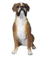 Large 18&quot; Tall Adorable Realistic Sitting Fawn Boxer Dog Statue Home Decor - $242.32 CAD