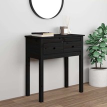 Console Table Black 70x35x75 cm Solid Wood Pine - £52.32 GBP