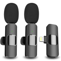 2 Pack Wireless Microphone For Iphone Ipad, Mini Wireless Clip-On Microphones Fo - £36.86 GBP