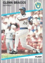 1989 Fleer Glen Braggs 180 Brewers - £0.78 GBP