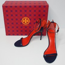 Tory Burch Women&#39;s Orange Heart 10mm Sandals Shoes in Navy Sea Color siz... - $249.99