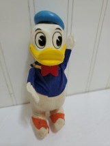 Scarce Vintage Walt Disney Donald Duck Plush Doll Rubber Head Wood Chip Filled - £38.06 GBP