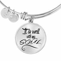 Express Your Love Gifts It is Well with My Soul Circle Bangle Stainless Steel or - £24.55 GBP