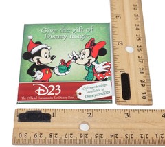 D23 Mickey &amp; Minnie Mouse - Disney Park Holiday Souvenir 2.75&quot; Button Pin 2009 - £3.95 GBP