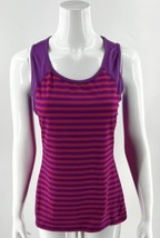 Lands End Athletic Tank Top Sz S Purple Red Striped Workout Womens - £18.57 GBP