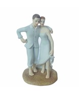 Wedding Cake Topper figurine Weddingstar embrace Beach sand ceramic brid... - $29.65