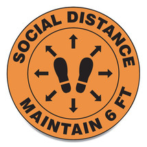 GN1 17 in. Orange Slip-Gard Social Distance Floor Signs - $87.59