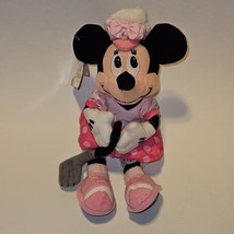 VTG Golfer Minnie Mouse Bean Bag Plush Pink Dress Golf Club 8&quot; Disney St... - $12.82
