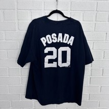 Vintage New York Yankees MLB T Shirt Posada #20 Mens XXL Majestic Blue  - $23.51