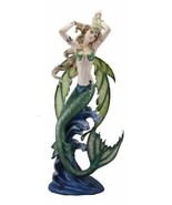 Large Nautical Ocean Dancing Mermaid Statue 26&quot;H Goddess Venus Rising Fi... - £139.46 GBP